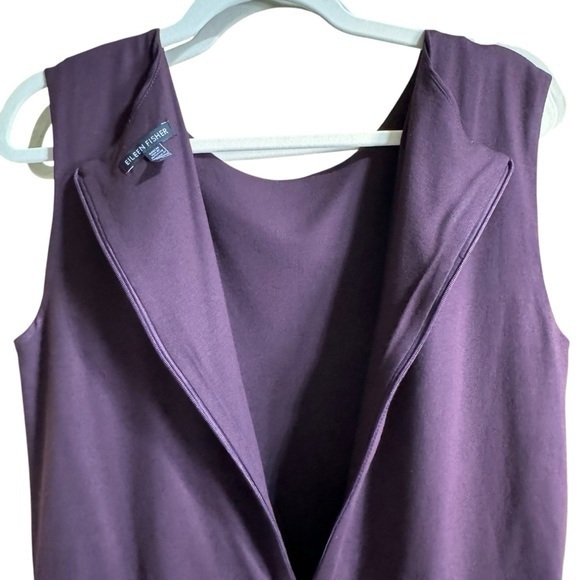 Eileen Fisher 🤎EUC Bateau Neck Jumpsuit Wine color Size M/M Soft Jersey Wide Leg - Picture 8 of 13